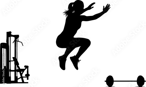 Silhouette of a woman on gym 4