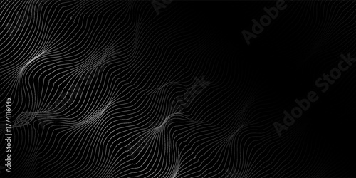 Abstract silver curved lines background. Swirl curve lines. Spiral pattern. Minimal design. Modern futuristic graphic. Suit for brochure, banner, business, presentation, flyer,