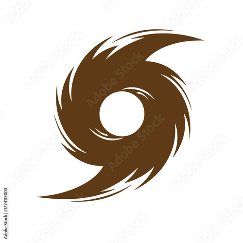 Brown swirl vector illustration represents storm hurricane cyclone and severe weather