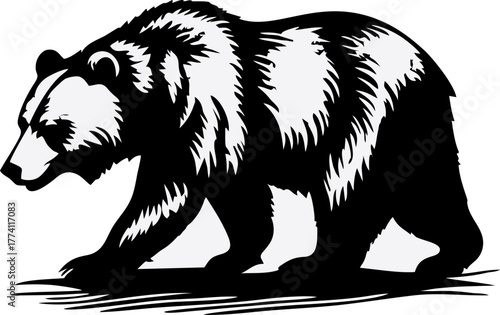 Modern professional grizzly bear logo for a sport team
Bear head outline silhouette cut out vector sticker with Simple Geometric Design of Bear Head and Bear head mascot vector for emblem design Masco