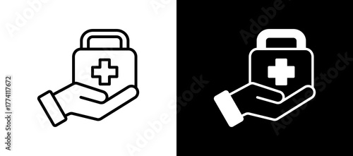 Hospital Services whiteblack icon