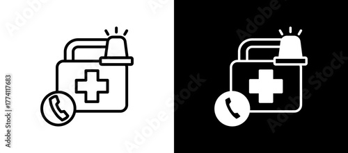 Emergency Care whiteblack icon