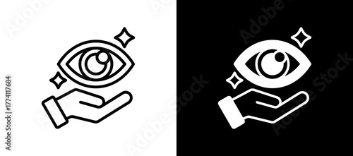 Eye Care Clinic whiteblack icon