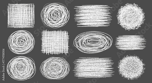 Chalkboard Effect Elements Abstract Textures and Scribbled Designs for Creative Projects