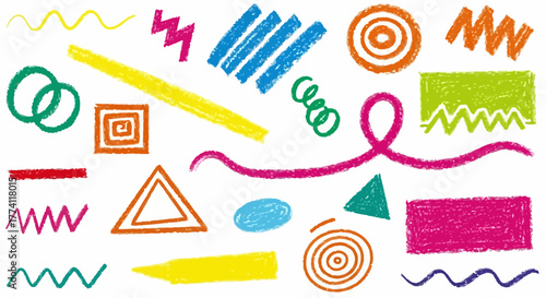 Colorful Scribble Elements Hand-Drawn Designs for Creative Projects and Artistic Expression