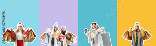 Set of different women in w...