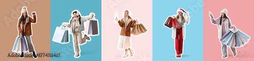 Set of different women in w...