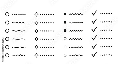 Set of Various Decorative Dividers, Lines, and Symbols for Design Elements and Visual Appeal