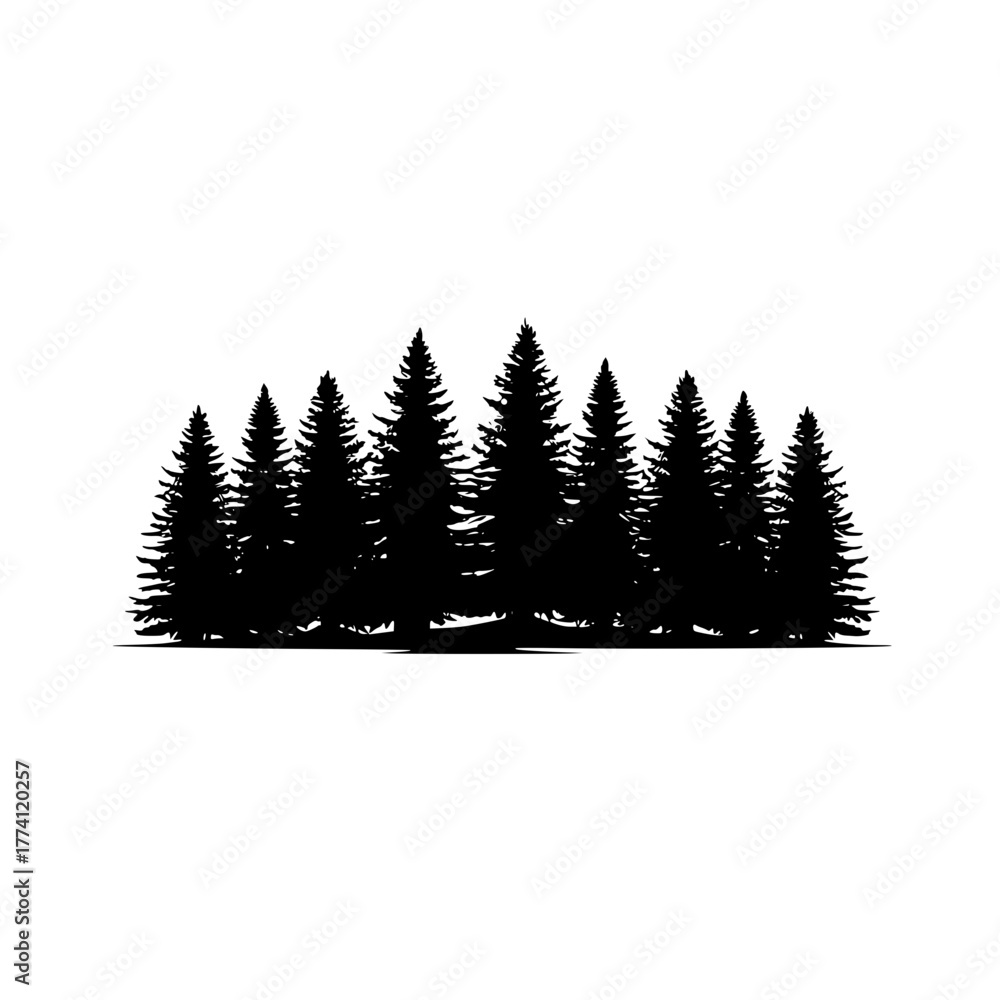 Obraz premium Stunning evergreen forest silhouette for nature and outdoor themes