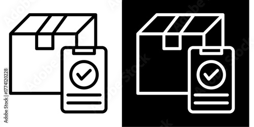 Order Confirmation  Icon Set White Style Collection
