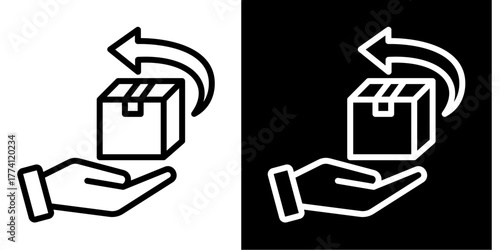 Refund Process  Icon Set White Style Collection

