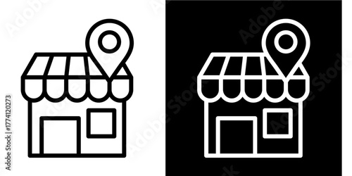 Store Locator  Icon Set White Style Collection
