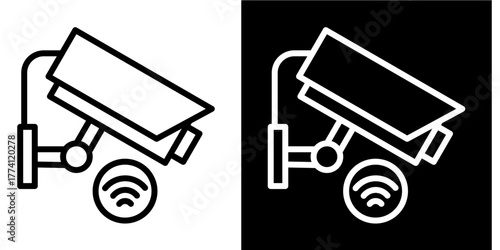 Security Camera  Icon Set White Style Collection
