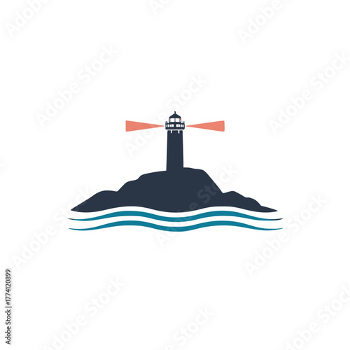 Iconic lighthouse guides ships safely through stormy seas toward a bright future