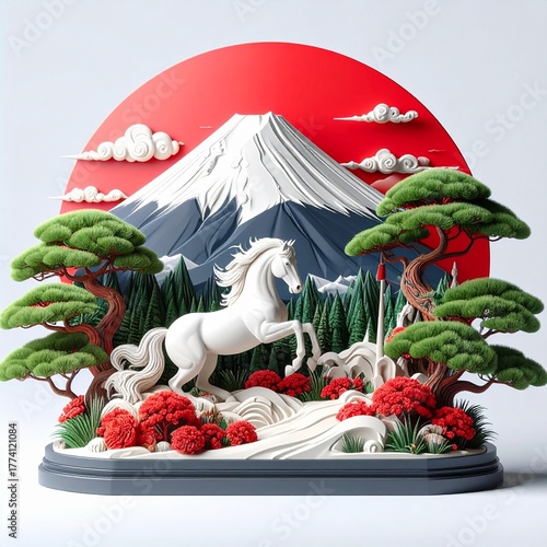 干支　丙午年賀イラスト