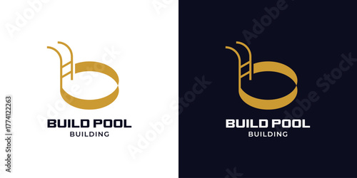Build Pool Construction Logo b Initial
