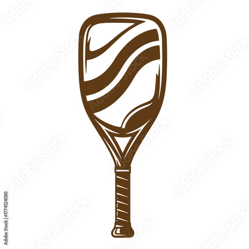 Elegant brown paddle illustration depicting summer recreation and stand up paddleboarding fun