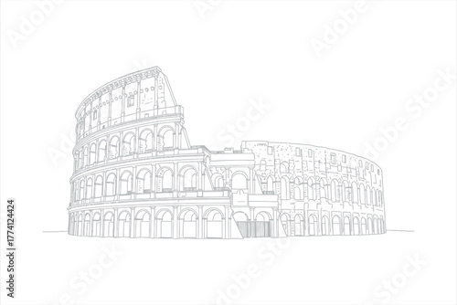 Colosseum outline illustration