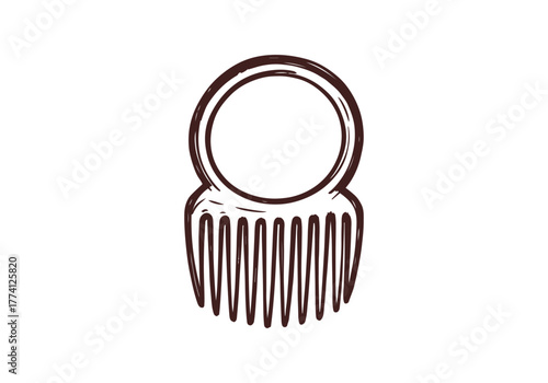 Hair Comb hand drawn simple sketch vector illustration