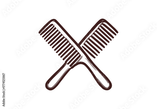 Hair Comb hand drawn simple sketch vector illustration