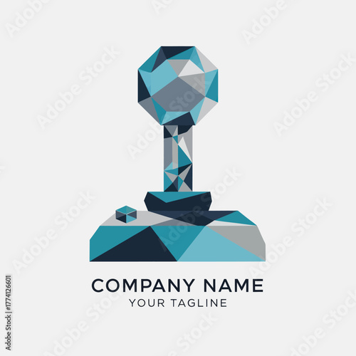 Geometric gemstone design representing innovation and technological advancement in business.