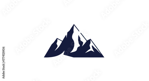 Abstract mountain icon symbolic illustration of peaks and summits