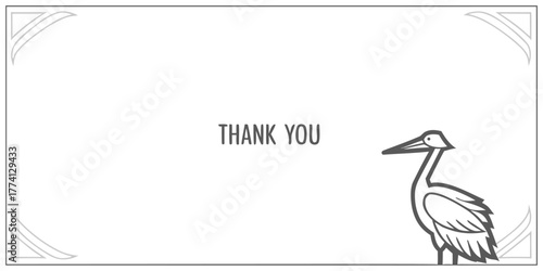 Stork 'Thank You' Template: Classic, Elegant, and Easy to Use. Express your gratitude in style. Perfect for digital thank you cards, print cards, or as a classy business template.