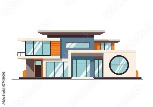 Modern Architecture Elegant Minimalist House with Clean Lines and Glass Facade