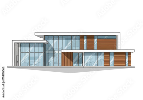 Modern Architecture Contemporary Home with Glass Facade and Clean Lines