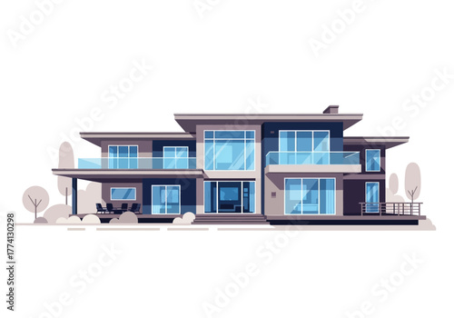 Architectural Marvel A Modern Villa with Sleek Design and Expansive Windows for Luxurious Living