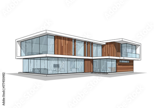 Modern House Architecture Clean Lines and Glass Facade Design