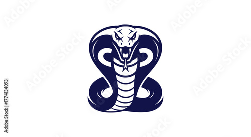 Stylized cobra illustration a graphic representation on white background