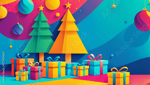 vibrant christmas backgroun...