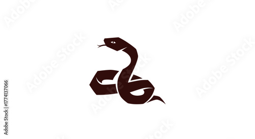 Black snake silhouette against white background graphic design