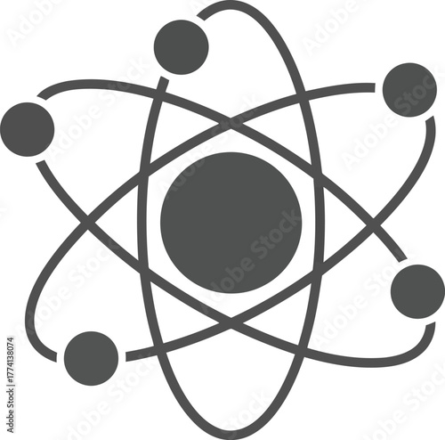 Abstract atomic structure icon representing science chemistry physics energy and concept of atom vector