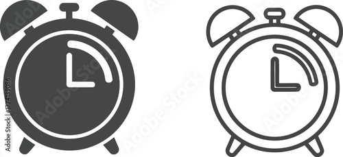 Retro alarm clock icon set time reminder schedule appointment simple vector illustration vector