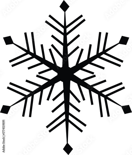 snowflake silhouette icon