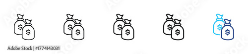 Budgeting icon set outline multistyle vector illustration concept