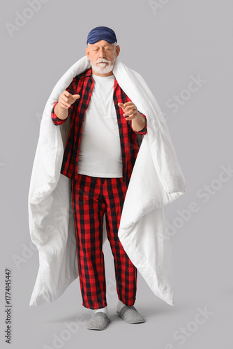 Senior male sleepwalker in ...