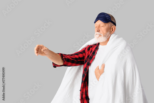 Senior male sleepwalker in ...