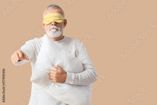 Senior male sleepwalker in ...