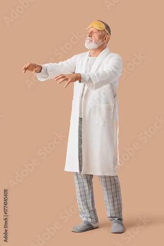 Senior male sleepwalker in ...