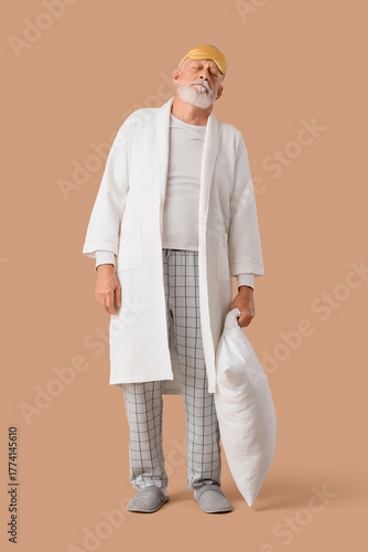 Senior male sleepwalker in ...