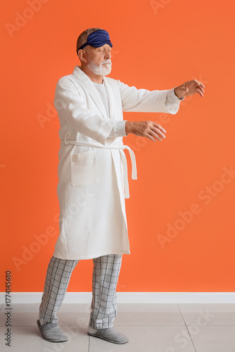 Senior male sleepwalker nea...