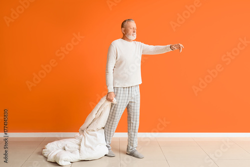 Senior male sleepwalker in ...