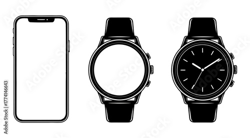 wristwatch isolated on white background