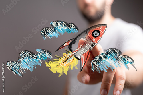 A hand interacts with a col...