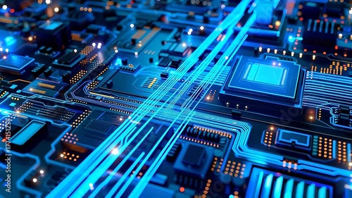 Closeup view of a circuit board
