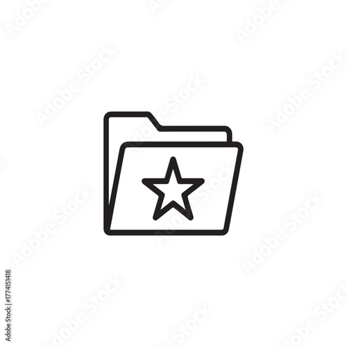 Favorite folder icon with star marking a special directory for easy access and file organization in a computer system