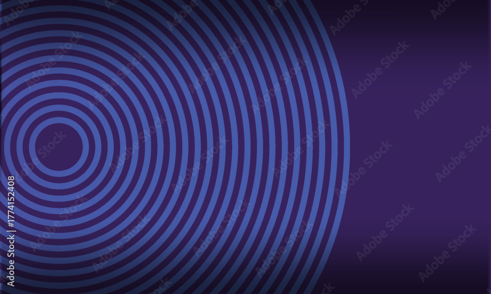 Fototapeta premium Blue abstract background with glowing circles. Swirl circular lines pattern. Geometric spiral. Twirl element. Modern graphic design. Futuristic technology concept. Vector illustration